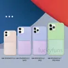 Płynny Silicone Uchwyt Karta Kredytowa Portfel Telefon Przypadki do iPhone 12 Mini 11 Pro X XR XS Max SE 6 7 8 Plus Candy Color Shockproof Cover Torba