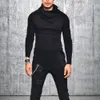 男性のための春秋の不規則なタートルネックのセーターソリッドカジュアルなプルオーバートップ冬の男性スリムニットファッションウェア2021新しいY0907
