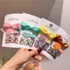3 PCS新しい韓国の甘い女の子ファッション刺繍BBクリップ子供のシンプルなかわいい花ボウアヒルクリップヘアアクセサリー