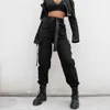 YBYr Duże kieszenie spodnie Cargo Kobiety Elastyczna Wysoka Talia Luźne Streetwear Summer Pant Baggy Tactical Spodnie Hip Hop Joggers 210925