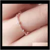Gioielli Fascia di cristallo Semplici quattro anelli di vetro frenati per le donne Moda delicata di consegna a goccia 2021 Z9Dqf