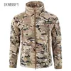 Militär Camouflage Fleece Jacke Army Tactical Clothing Multicam Male Camouflage Outerwear Windbreakers Vattentät Hooded Coat Y1109