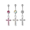 Yyjff D0002 Mask Belly Drow Button Ring Pink Color 14 Ga 10 Mm للنساء