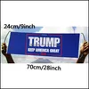 Fournitures de fête de fête Maison Jardin Donald Pare-chocs à main 24X70Cm Gardez l'Amérique Grand Drapeau Bannière Président Drapeaux Élections Vt0634 Drop Del