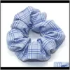 Moda Mulheres Menina Scrunchy Ring Elastic Rope Bandas Padre Stripe Grande Intestino Esportes Dança Scrunchie Hairband JLFKV Acessórios V0i3e