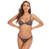 Brasileño Micro Bikini Sexy Mujeres Traje de baño Vendaje Push Up Traje de baño Ropa de playa Khaki Tanga Traje de baño Biquini 210520