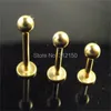 SaYao 50pcs bague en or 16G boule en acier inoxydable chirurgical Labret Bar corps piercing bijoux anneaux à lèvres