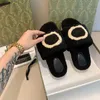 Designer de luxe femmes gucci pantoufles de coton sandales plates nonslip intérieur chaussures de sport haute qualité chaussure de femmes de 35 à 40