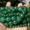 Andra naturliga gröna jades stenpärlor fasetterade runda för smycken som gör DIY -tillbehör halsband armband 4/6/8/10/12mm Rita22