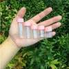 5ml 6ml 7ml 10ml mini glasflaskor med plastskruv Rosa lock transparenta flaskor burkar 100pcsjars