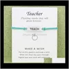 Sier Tone Sign Teach Charm-Armbänder, Armreifen, Damen- und Mädchen-Armband, verstellbarer Freundschafts-Statement-Schmuck mit Karte A38