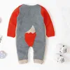 Outono inverno camisola de natal camisola raposa raposa bebê menino menino roupa de lã malha grossa romper macacão quente outfit 210417