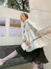 ビンテージエンボス加工女性パーカーカエルコートとジャケット女性冬ホワイトキルティングジャケット韓国のファッション服210427