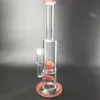 Cachininha de vidro cor-de-rosa BONG com a bola da tubulação de água do óleo da tubulação de aleta dos acessórios de fumo 14mm