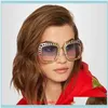 Aessoriesdiamond Square Trendy Fashion Luxury Retro Classic Designer Gafas de sol con estilo para mujeres niñas damas polarizadas Drop Delivery 2021