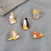 3-5pcs/set pin emalia zwierzęcia niestandardowy pies cat panda wieloryb rekin dinozaur sushi origami broszka broszka