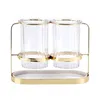 European Glass Chopsticks Home Kitchen Racks Golden Porslin Lagring Box Avlopp Kniv Fork Tools 211112