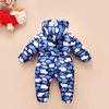 Inverno Crianças Jaqueta macacão para menino bebê impressão parka casaco outerwear menina para baixo snowsuit jumpsuit crianças h0909