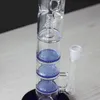 18 Inches Glass Bong Hookahs water pipe Straight pure glass TreePerc with three Honeycomb Tire Percolator Brand Quality