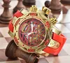 2021 Nieuwe INA Luxe Mens Militaire Sports Horloge Grote Dial Golden Quartz Heren Horloges Kalender Siliconen Bandhorloges Montre de Luxe