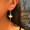 Ballet Girl Earrings 2021 Trend Hoge Kwaliteit Cubic Zirkoon Crystal Pink White Women Jewelry Wedding Party Gift