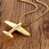 Pendant Necklaces Fashion HipHop Stainless Steel GoldPlated Airplane Personality Casual Necklace Rock Party Jewelry For Men5017965