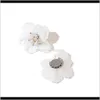 Dangle Lustre Drop Delivery 2021 Coréen Blanc Hyperbole Fleur Pour Les Femmes Mignon Doux Acrylique Grand Irrégulier Floral Boucles D'oreilles À La Mode Jewelr