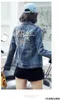 Kvinnans jackor Kvinnor Western Style Denim Jacket 2022 Spring Fashion Korean Short Embroidered Fabric Yuansu
