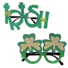 St. Patrick's Day Dekoration Brille grüner Hut Kleeblatt Party Kinder verkleiden Rahmen Urlaub dekorieren W5