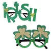 St. Patrick's Day Decoration Okulary Green Hat Clover Party Dress Up Frame Holiday Udekoruj W6