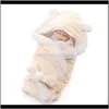 毛布保育園の赤ん坊の子供のマタニティドロップデリバリー2021暖かいビート赤ちゃんスウォード生まれ生まれた柔らかいフリース毛布の固体寝具セットコットンキルトスワッド