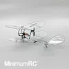 Crevettes minimumrc V2 Biplan Ultra-Light Aircraft en fibre de carbone Remote contrôle planeur intérieur aile fixe modèle à trois voies Avion 211026