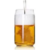 16oz昇華ガラスビールマグスガラスウォーターボトルビールガラスタンブラー竹のふたと再利用可能な藁アイスコーヒーメガネ12oz 16oz