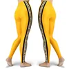 Design Escursionismo Skinny Sport Leggings da donna Push Up Femme Fitness Leggings stampati a righe Vita alta Leggins neri 211108