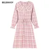 Japanse preppy stijl vrouwen lente jurk kant peter pan kraag plaid femininos vestidos mori meisje schattige kawaii zoete 210520