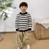 Autumn Winter 2021 Baby Boys Sweater Children Knitted Clothes Kids Pullover Jumper Toddler Striped Warm Girl Sweater Boys Cotton Y1024
