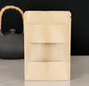 Packing Office School Business & Industrial300Pcs Lot Kraft Paper Ziplock Package Bag Woth Clear Window Party Mini Crafts Storage