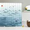 Shower Curtains Waterproof Bath Chinese Style Ink Painting 180200cm Bathroom Screen Printed Curtain Home Decor4219883