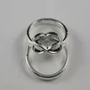 Moda vintage argento 50pcs lega cavo croce a quattro foglie trifoglio anello dito chiodo anelli anelli dito del dito degli anelli gioielli fai da te 18mm N621