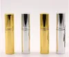 Brilliant Gold Silver 10ml Refillerbar Portable Mini Perfume Bottle Traveller Aluminium Spray Atomizer Tom Parfum Container