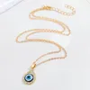 S2403 Fashion Jewelry Water Drop Evil Eye Pendant Necklace Resin Blue Eyes Necklaces