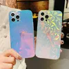 Fashion Rainbow Gradient Laser Phone Cases For iPhone 13 12 Mini 11 Pro X Xr Xs Max 7 8 Plus SE2 Camera Protection Colorful Cover