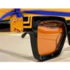 Gafas de sol millonarias M96006WN Mens o mujeres Millones de gafas Viejas Lentes de naranja en relieve Fashion Classic Black Frame Mirro4334067