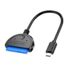 USB 3.0 / 2.0 / Typ C till 2,5 tums SATA-hårddiskadapteromvandlarekabel för 2,5 "HDD / SSD HW-TC44