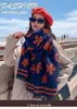 Sciarpa calda invernale per donne motivi floreali avvolgimento a scialle morbido grande designer coperta di cashmere foulard bandana sciarpe di lusso femminile9719023