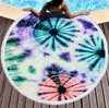 De laatste 150 cm ronde bedrukte strandhanddoek, tie-dye lichtstijl, microfiber, kwastjes, soft touch, ondersteuning aangepaste logo