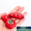 1pcs Creative Red Watermelon Tomato Ceramic Chopsticks Holder Cute Fruit And Vegetable Ornaments KitchenTableware Arrival