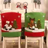 Chair Covers Christmas Santa Printed Elastic Stretch Home Sillas Slipcover Dining Hogar Decor Cover Kitchen Chai D5z8