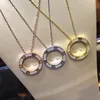 Collier de mode collier d'amour en acier inoxydable cz complet pour cadeau de bijoux pour femmes et hommes avec sac en velours