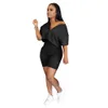 Women One Shoulder Tracksuits Two Piece Pants Set Designer Outfits Short Sleeve Sportswear Slim Shirt Sport Suits Plus Size Women Clothing